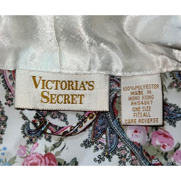 Vintage Victoria’s Secret Gold Label Y2K Pink Paisley Floral Satin Robe - Picture 3 of 3